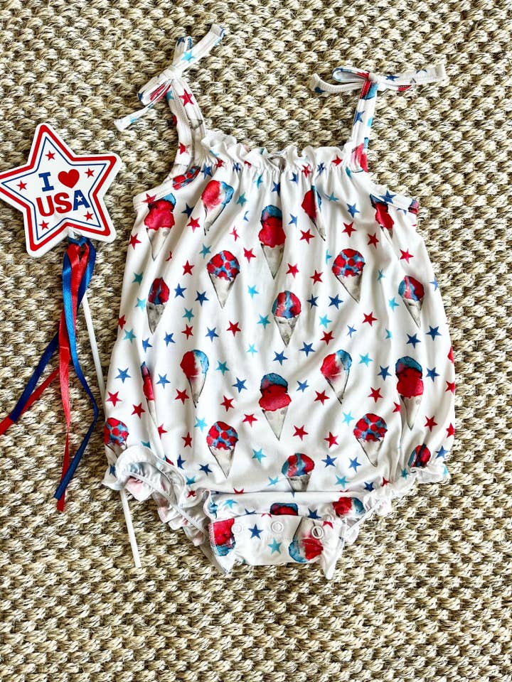 Sweet Bay Clothing - Wholesale Bodysuit (Non-Footed) - Baby - Red, White and Blue Snowcones Bubble1