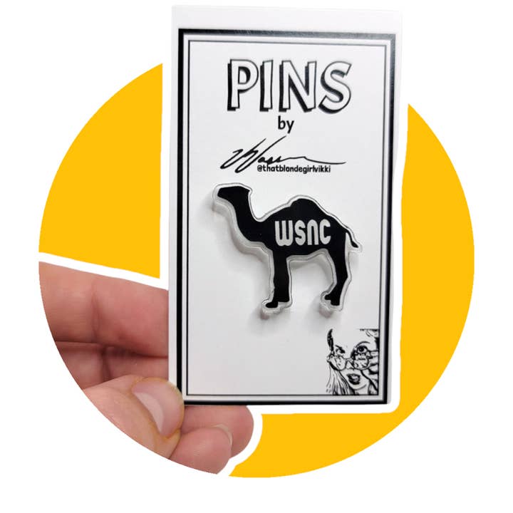 Winston-Salem Camel Silhouette Pin for wholesale by @thatblondegirlvikki