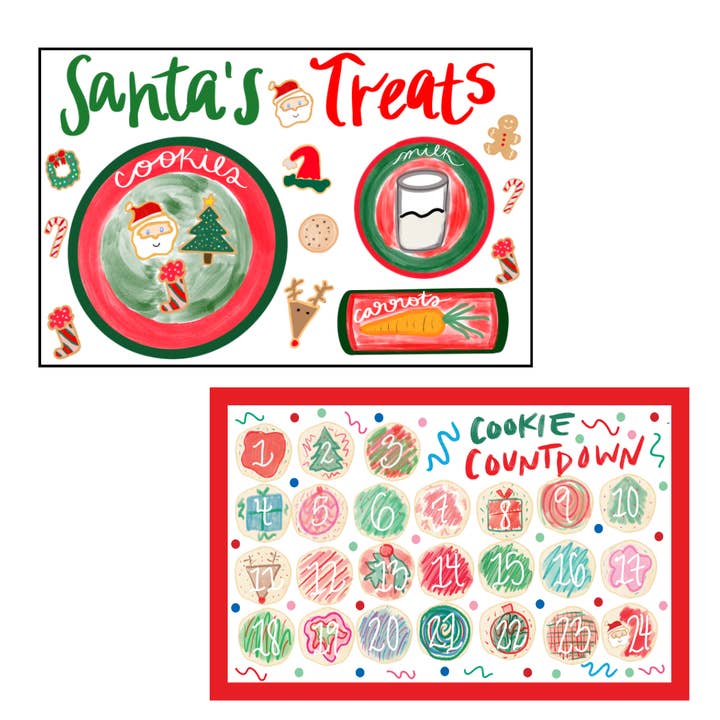 Santa's Treats Laminated Placemat for wholesale by Sweetie Pie Paper & Threads
