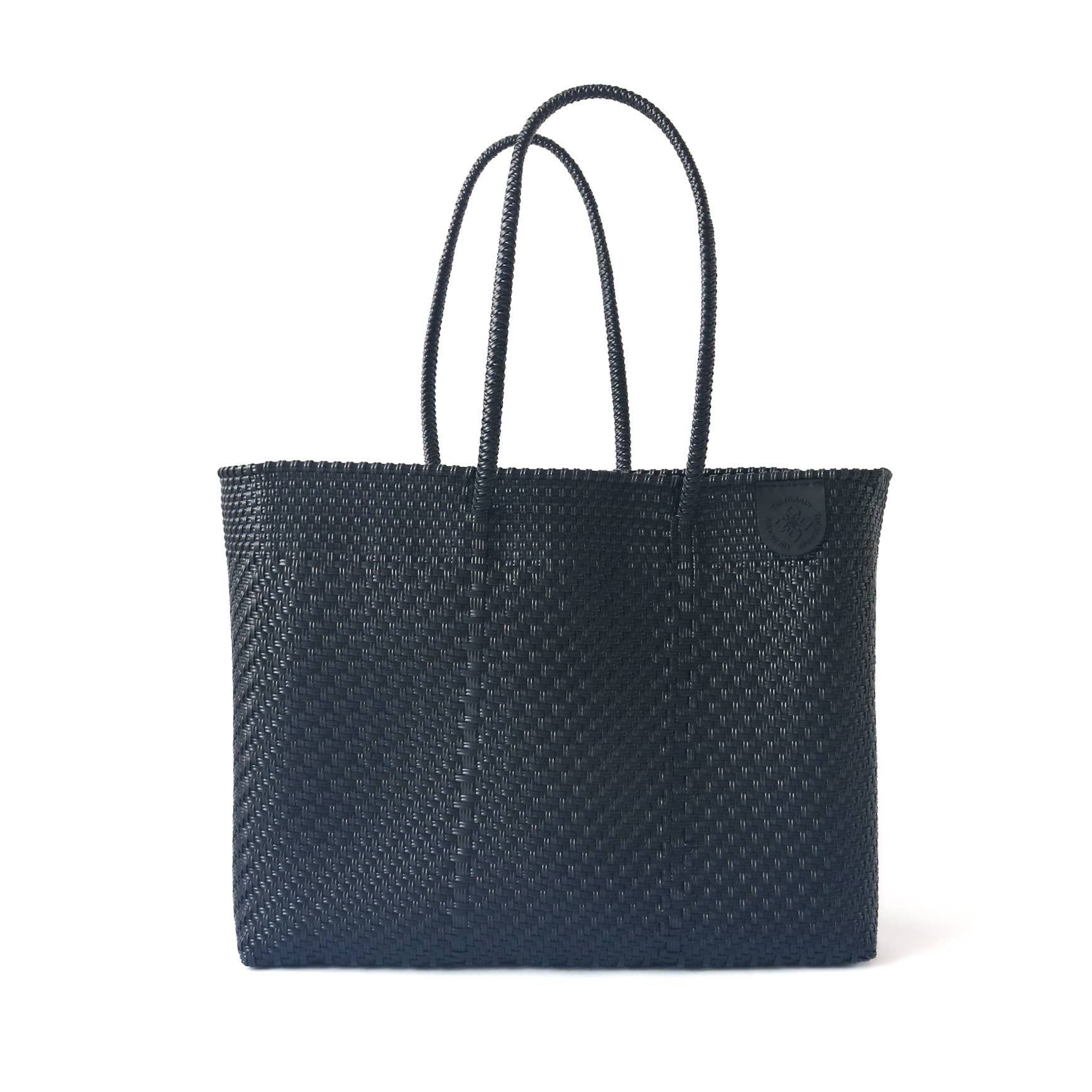 Tin Marin - Wholesale Tote Bag - Women's - All Black Recycled Plastic Beach Woven Super Tote1