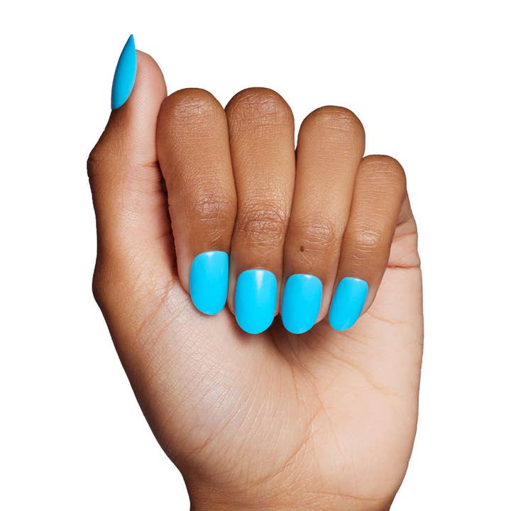 Glamnetic - Wholesale Press-On/Fake Nails - Azure Blue Press-On Nails | Short Round Length | Solid Nails