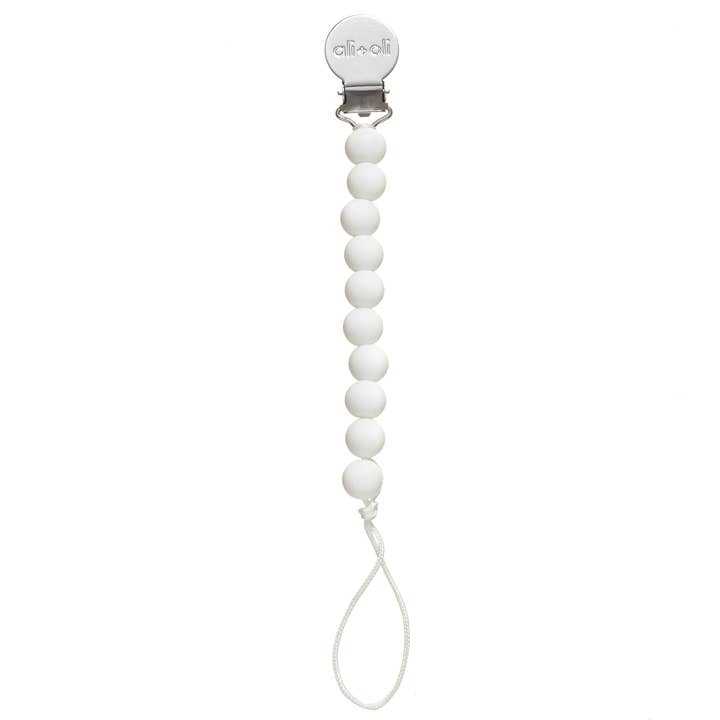 Ali+Oli - Wholesale Pacifier Clip - Baby - Ali+Oli Silicone Pacifier Clip (White)1