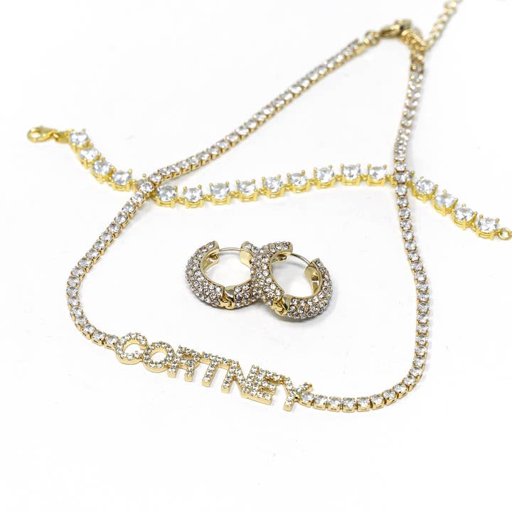 The Sis Kiss - Wholesale Pendant/Charm Necklace - Customized Tennis Chain Nameplate Necklace (Single)