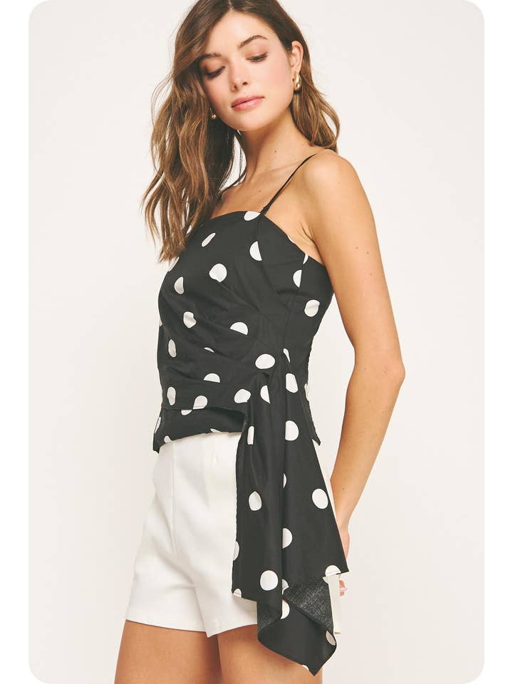 Strut & Bolt - Wholesale Blouse - Women's - Draped Pleat Detail Polka Corset Tube Top8