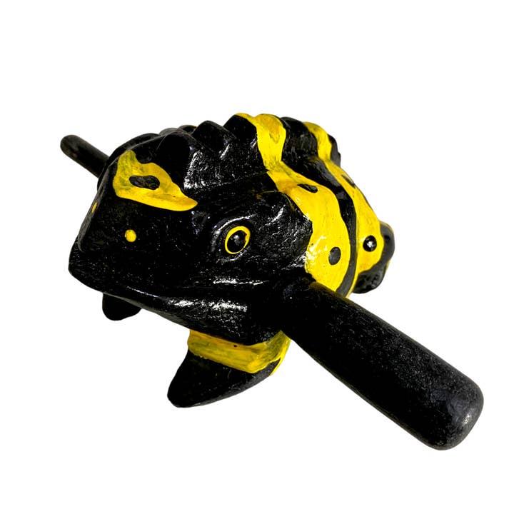 Music Frog Co - Wholesale Musical Toy - Kids & Baby - 3" Medium Yellow Dart Musical Frog Percussion Instrument
