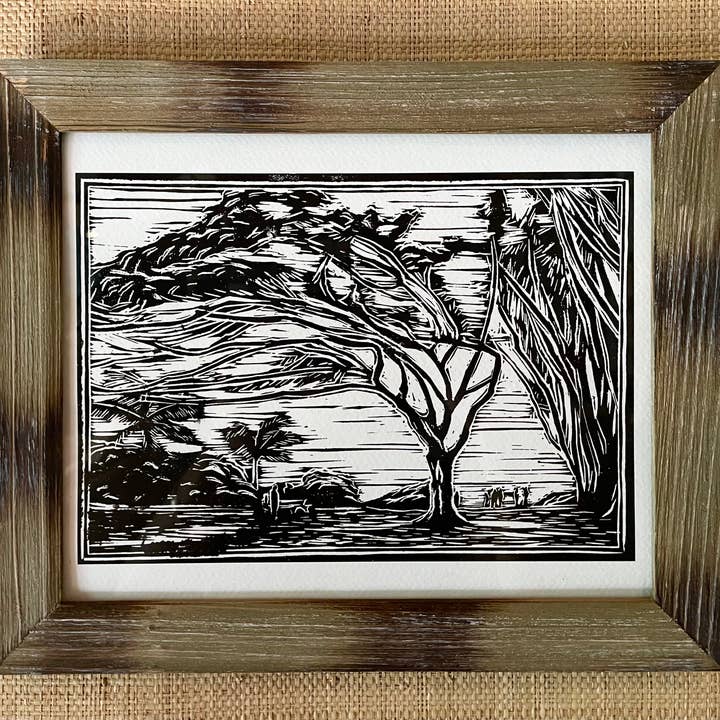 "Ehukai" Linocut Print - Art by Keale Comstock for wholesale by Revel Sun Hawai'i