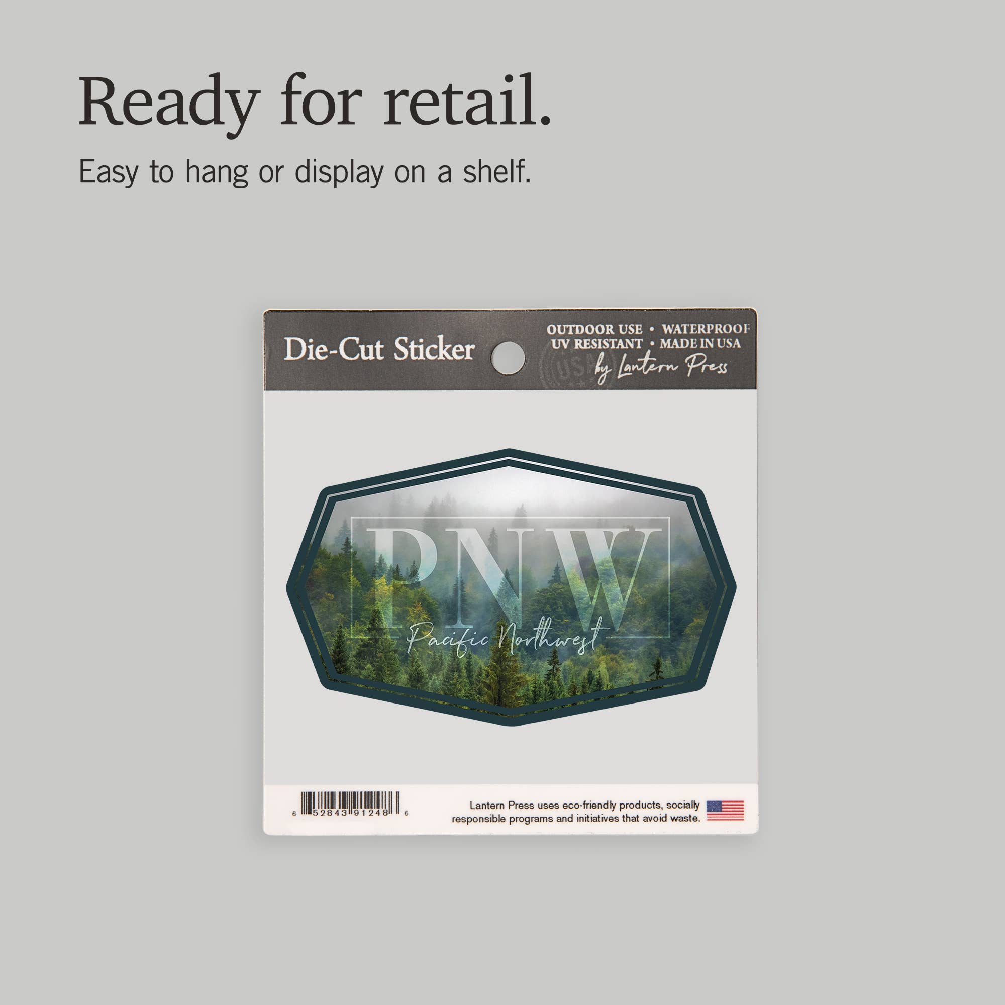 Lantern Press - Wholesale Sticker - Vinyl Sticker Pacific Northwest, Fog and Forest6