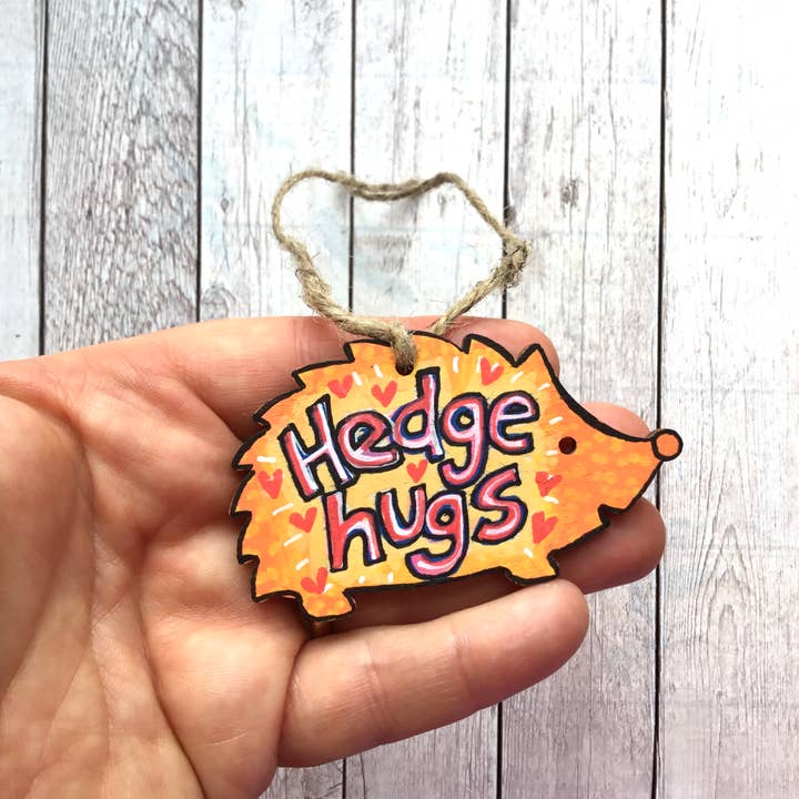 Regalo abbraccio riccio, regalo carino per insegnante, tè riccio in legno per la vendita all'ingrosso da parte di Slumbermonkey Designs