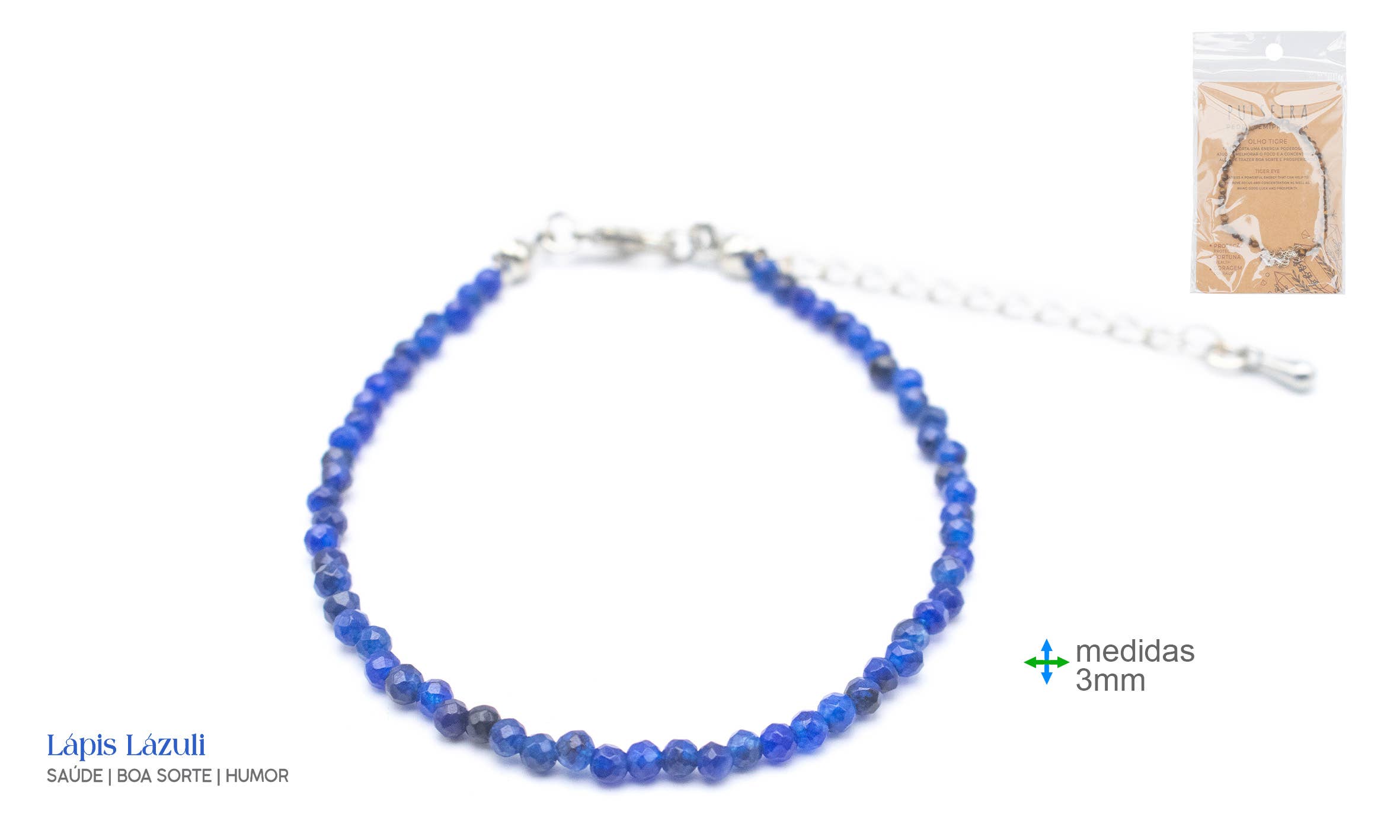 Esoterica Arte - Wholesale Beaded Bracelet - P. Semi Precious Lapis Lazuli Bracelet 3mm (6 Units)0