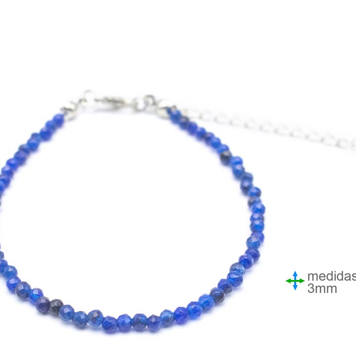 P. Semi Precious Lapis Lazuli Bracelet 3mm (6 Units) for wholesale by Esoterica Arte