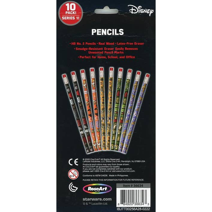 Texas Bookman - Wholesale Pencil - Star Wars 10Ct HB No. 2 Pencils (Disney Star Wars)
