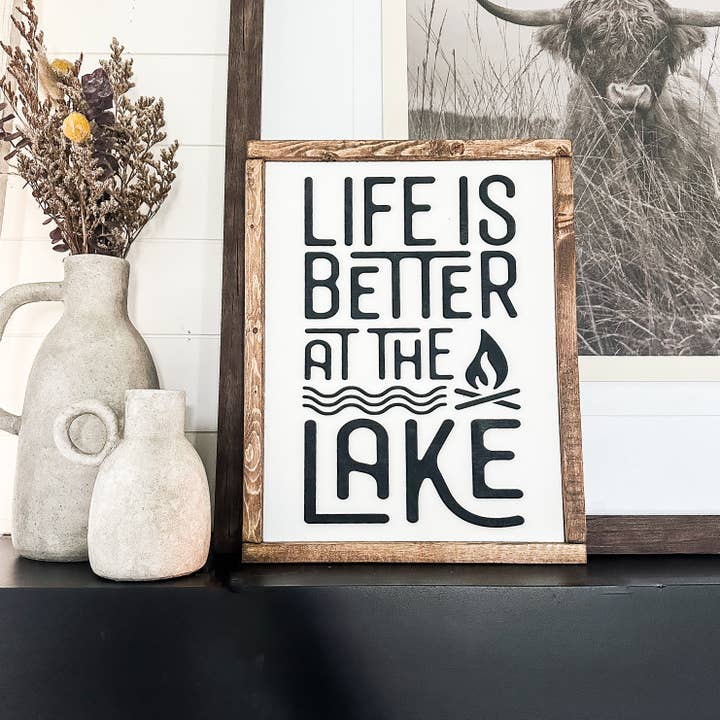 Dakota + Pine Design Co. - Wholesale Sign - Life is Better at the Lake Wood Sign1