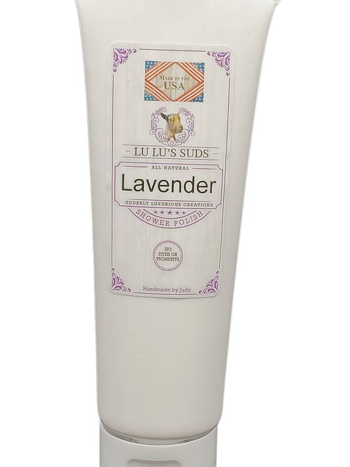 Lavendel Body Shower Polish 8 oz. for engroshandel hos Lu Lu's Suds