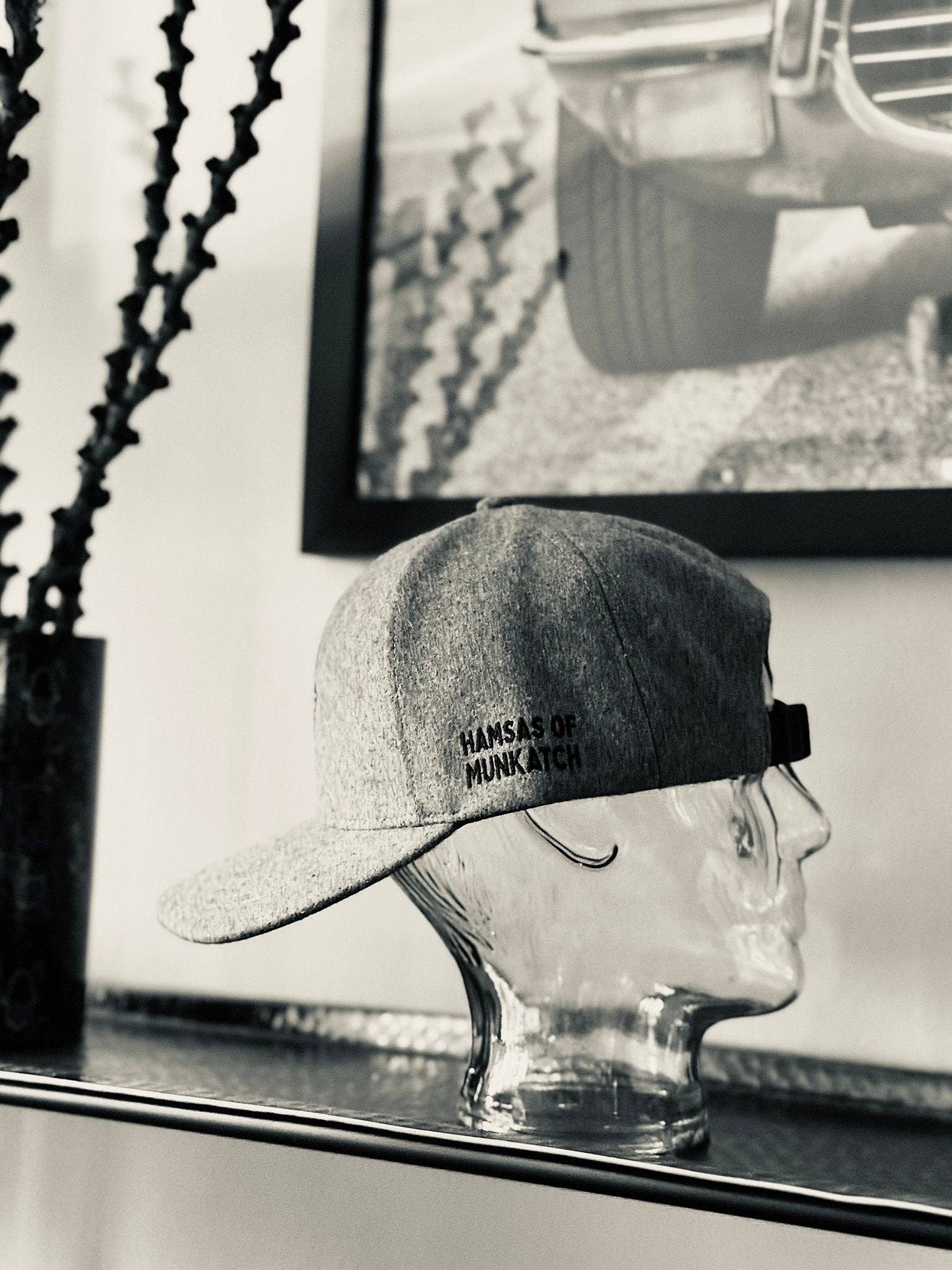 JEWISHJOY.co - Wholesale Flat Brim Cap - Unisex - Brown Cashmere Hamsa Hat - Jewish Gift6