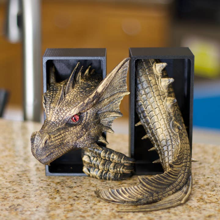 Sea Dragon Book Nook | Fantasy Bookshelf Display Decor for wholesale by Modern Wood Cases