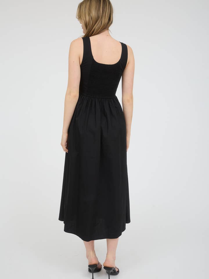 Blu Pepper - Wholesale Dress - Women's - BOW DETAIL SLEEVELESS A-LINE MIDI DRESS