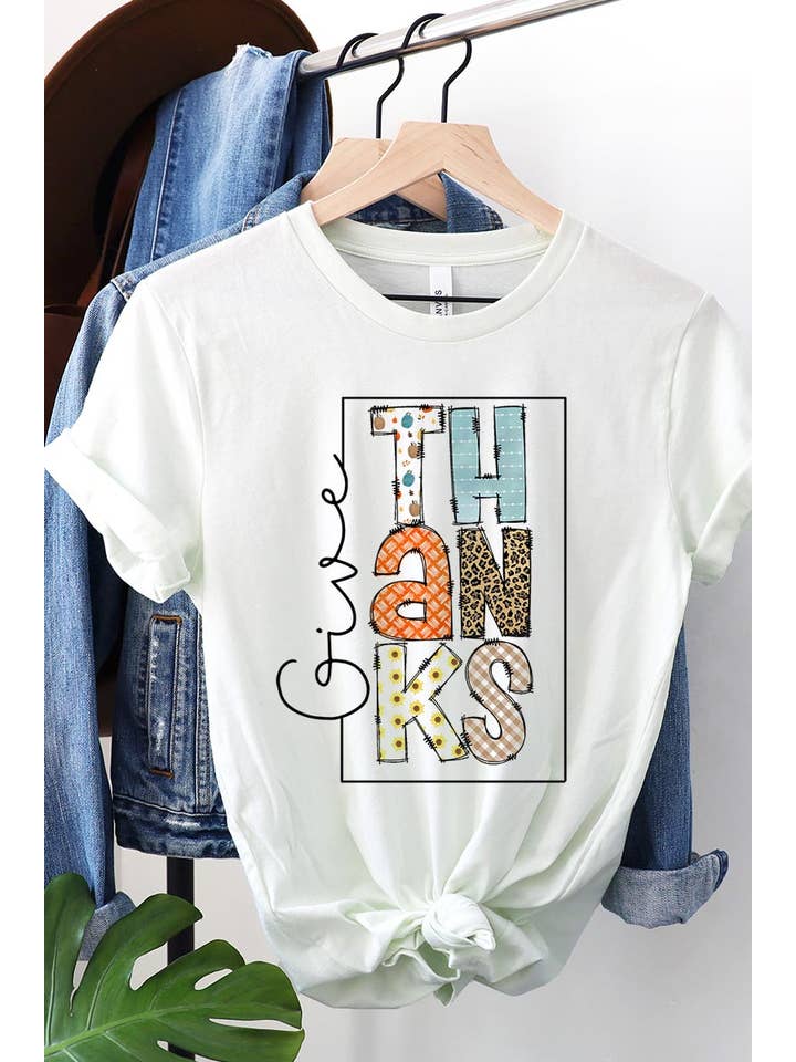 COLORBEAR – T-shirt estampada - Mulher por atacado – DAR GRAÇAS MANGA CURTA UNISSEX16