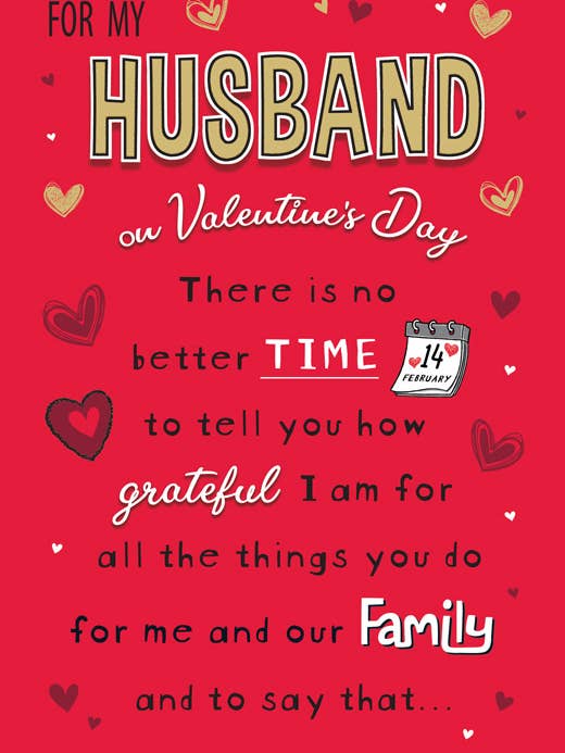 Carte de Saint-Valentin, Mari, Verso sur rouge pour la vente par Piccadilly Greetings