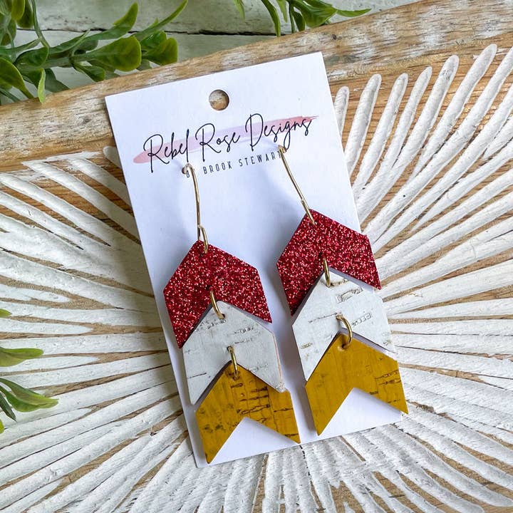 KC Chevron Earrings for wholesale by Rebel Rose Designs by Brook