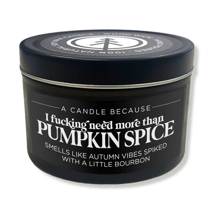 Pinetree Innovations - Vente Bougie en bocal - J'ai besoin de plus que des épices à la citrouille | Bougie en bois0
