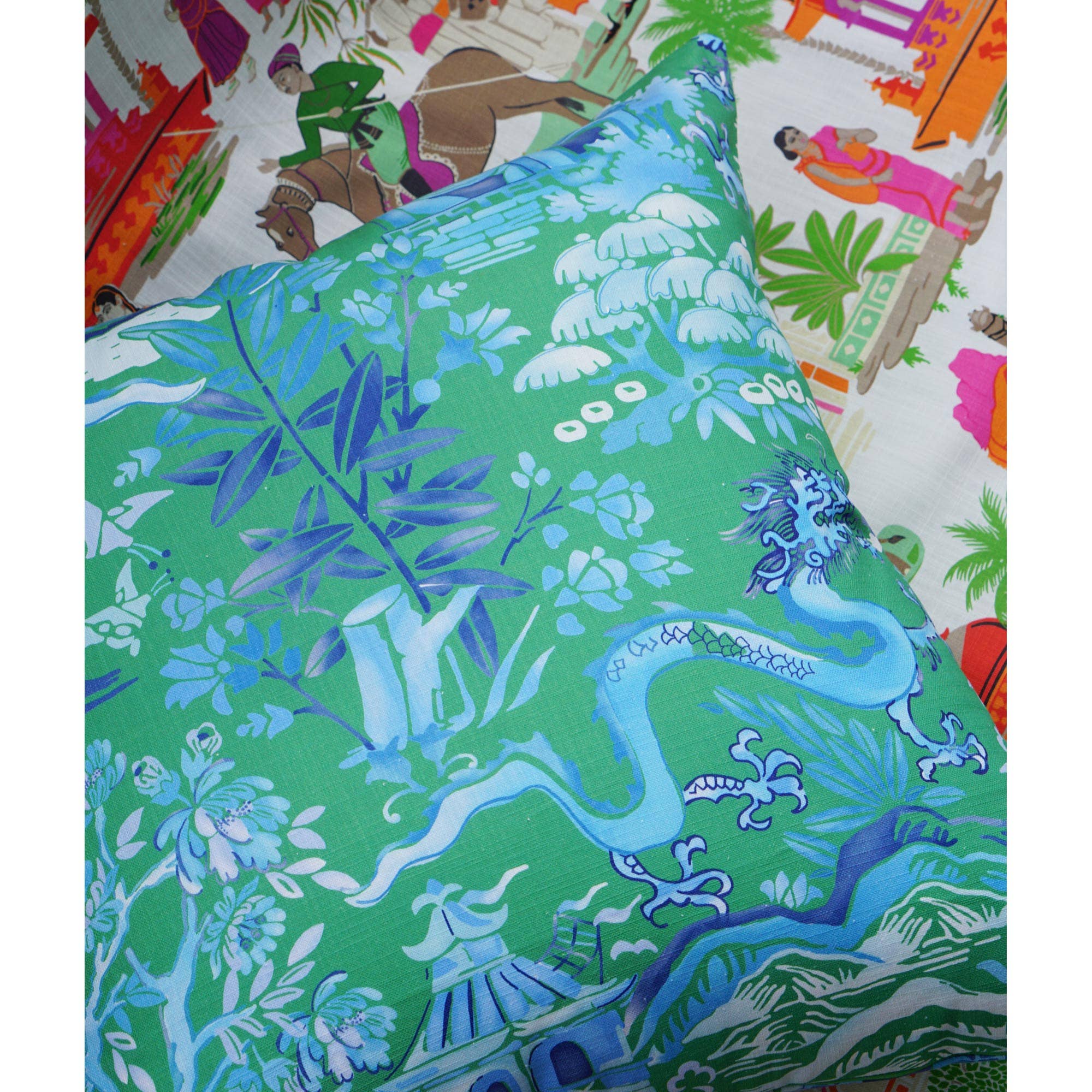 Post House – Großhandel Zierkissen – Gardens of Chinoise Kissenhülle in Kräutergrün3