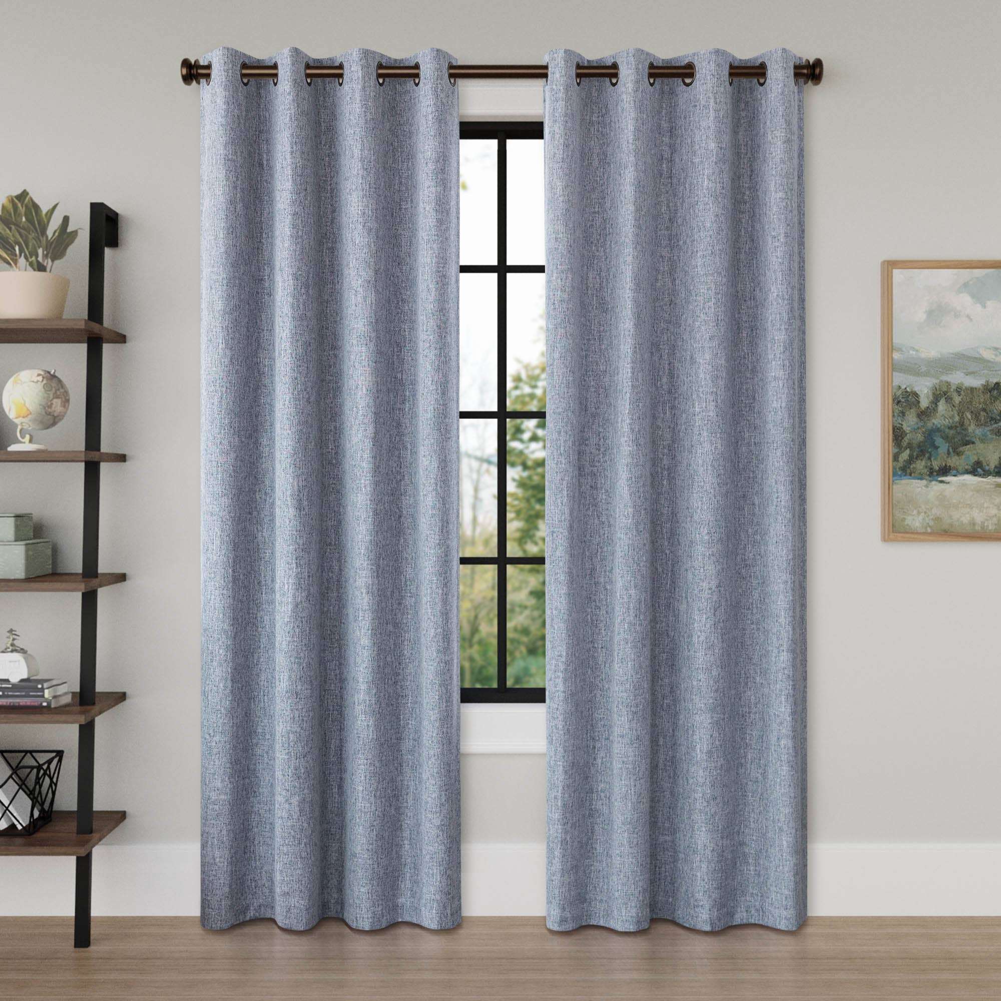 Awesome Home – Großhandel Vorhang – Verdunkelungsvorhänge mit Leinenstruktur und Ösen, 2 Paneele0