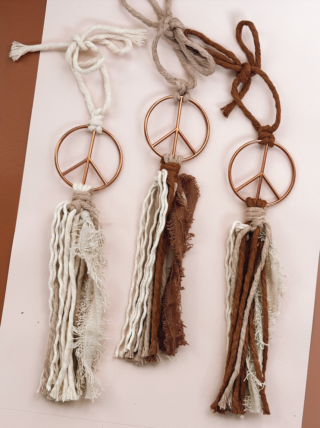 Offhand Fibers - Wholesale Car Decorative Charm - Unisex - Neutral Peace Sign Car Charm | Boho Gifts3