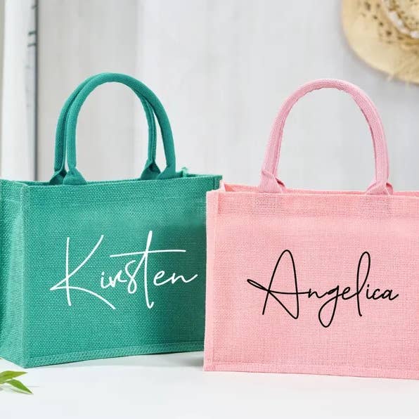 Alo Organic International - Wholesale Beach Bag - Personalized Burlap Tote, Bridesmaid Gift, Custom Jute Bag2