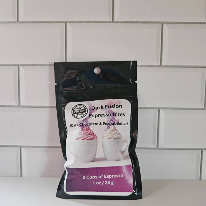 Dark Fusion 1 oz Espresso Bites 2 cup pack for wholesale by RTown Snacks