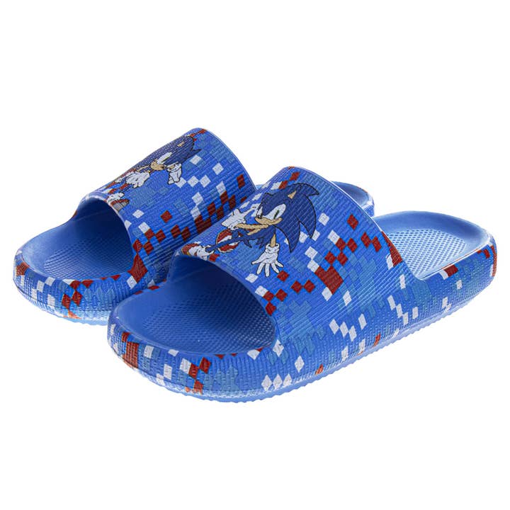 Josmo Shoes Inc - Wholesale Sandals - Kids - Sonic The Hedgehog Boys Slip On Slides (Little Kid/Big Kid)3