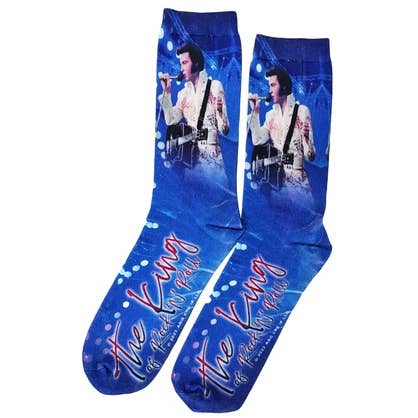 Elvis Socks - The King Blue for wholesale by Ocean Peak Australia and New Zealand Pty Ltd