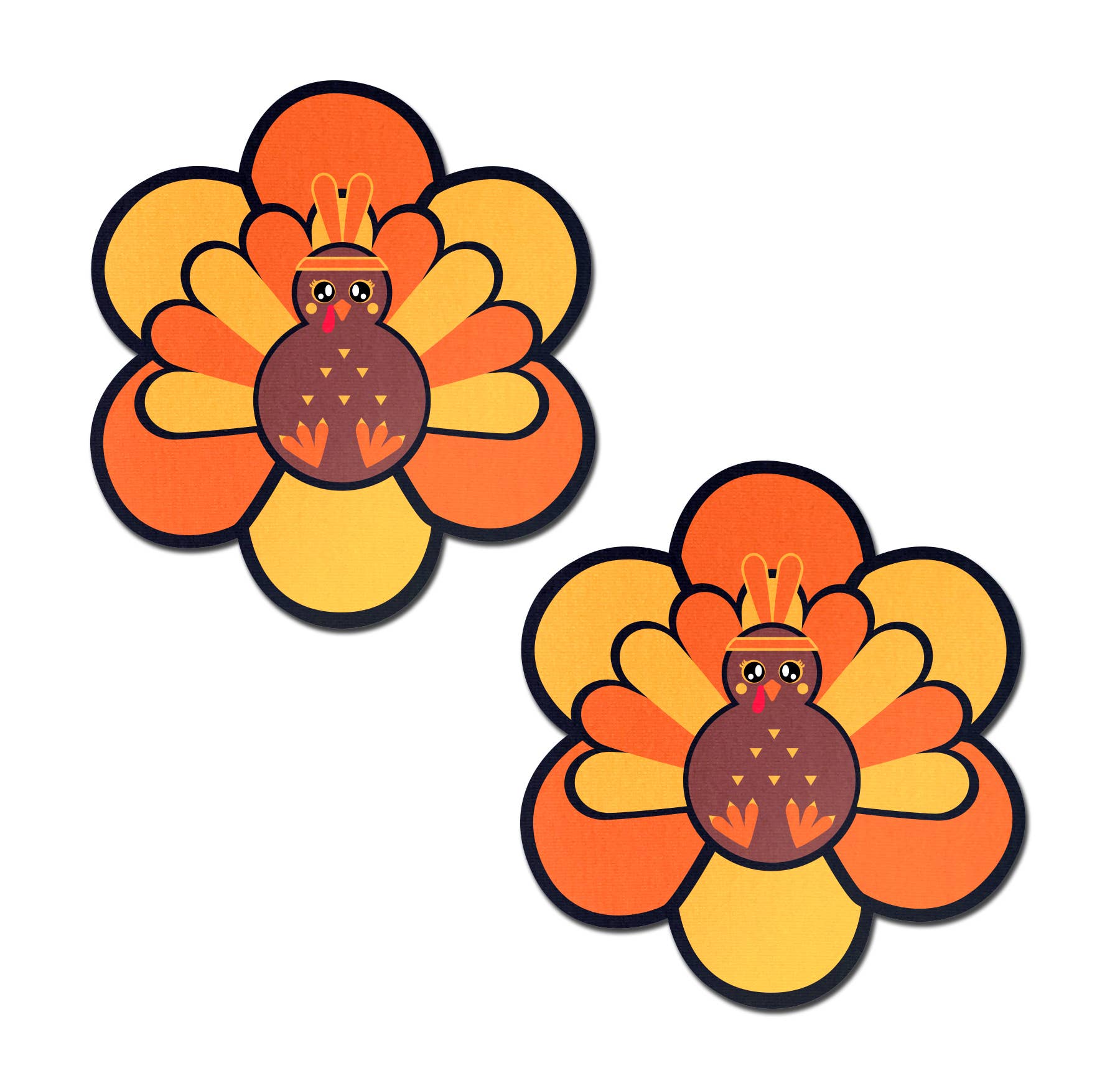 Pastease® - Wholesale Nipple Pasties - Women's - Thanksgiving Kawaii Fall Turkey Nipple Pasties by Pastease®