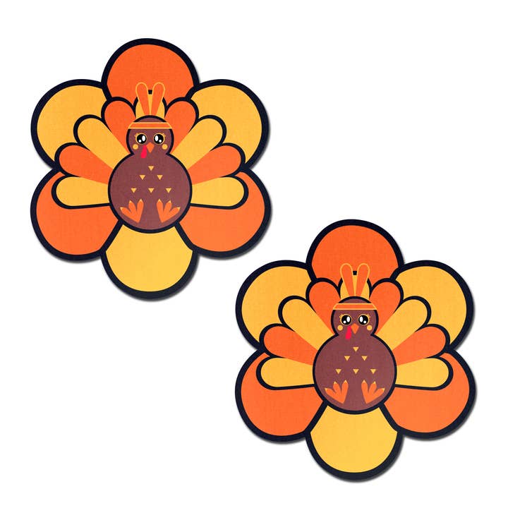 Pastease® - Wholesale Nipple Pasties - Women's - Thanksgiving Kawaii Fall Turkey Nipple Pasties by Pastease®