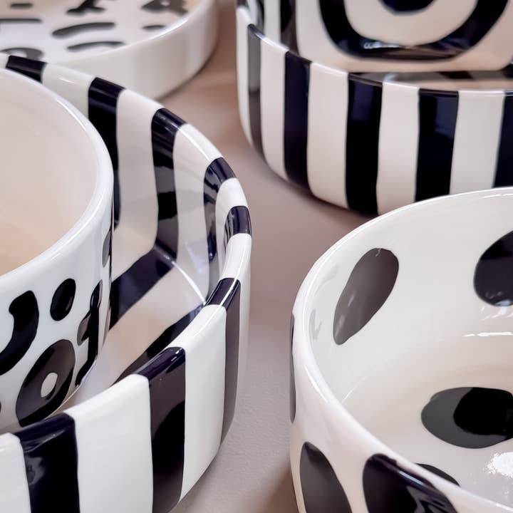 Magazin Minori - Wholesale Coffee/Tea Cup - Espresso Stripes - vulcano black (set of 2 - 4 pieces)6