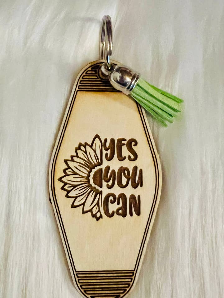 Llavero «Yes You Can» para venta al por mayor de M&H Custom Crafts, Gifts, & Designs