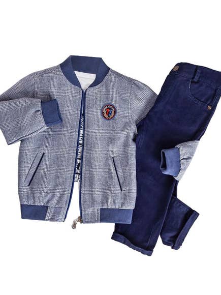 Wear Sierra - Wholesale Top & Pant Set - Kids - Little Boys' Jacket, T-Shirt and Jeans 3-Piece Set1