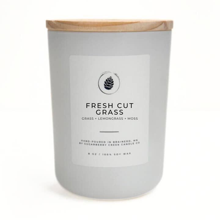 Fresh Cut Grass Soy Wax Candle for wholesale by Sugarberry Creek Candle Co.
