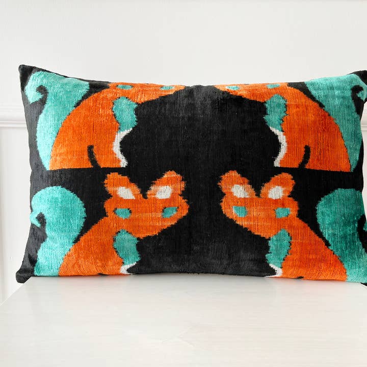 Samarra Home - Wholesale Throw Pillow Cover - Squirrel Pillow Cover, Animal Ikat Velvet Pillow