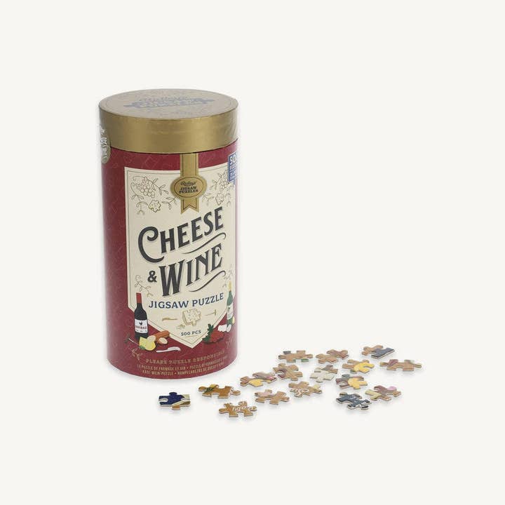 Chronicle Books - Wholesale Puzzle - Adult - Cheese + Wine 500 Piece Jigsaw Puzzle