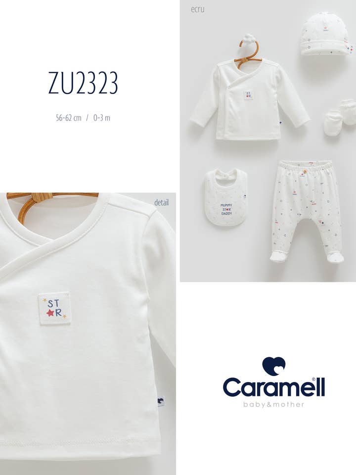 5-Piece (0-3M) Baby Set - Family Star for wholesale by Caramell