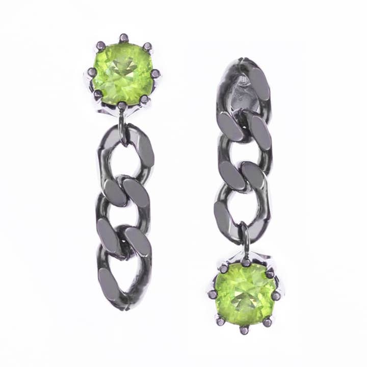 Peridot kedja örhängen för wholesale av solaru