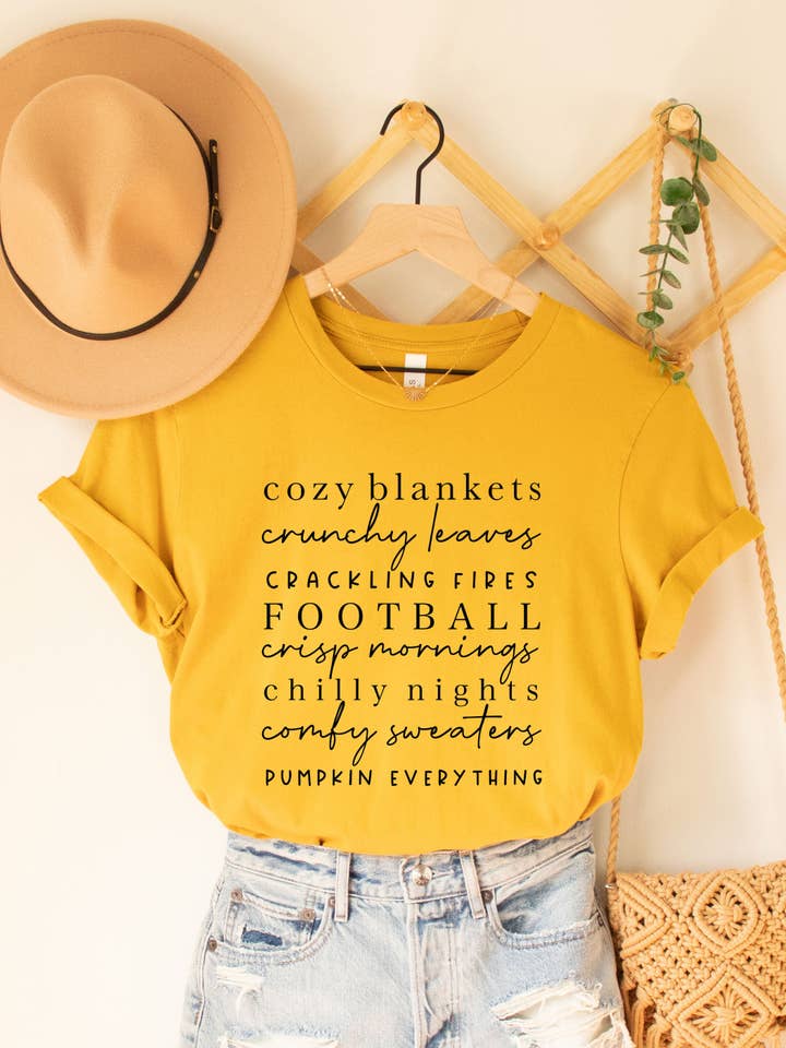 Fall Things Graphic Tee for wholesale by Tickled Teal