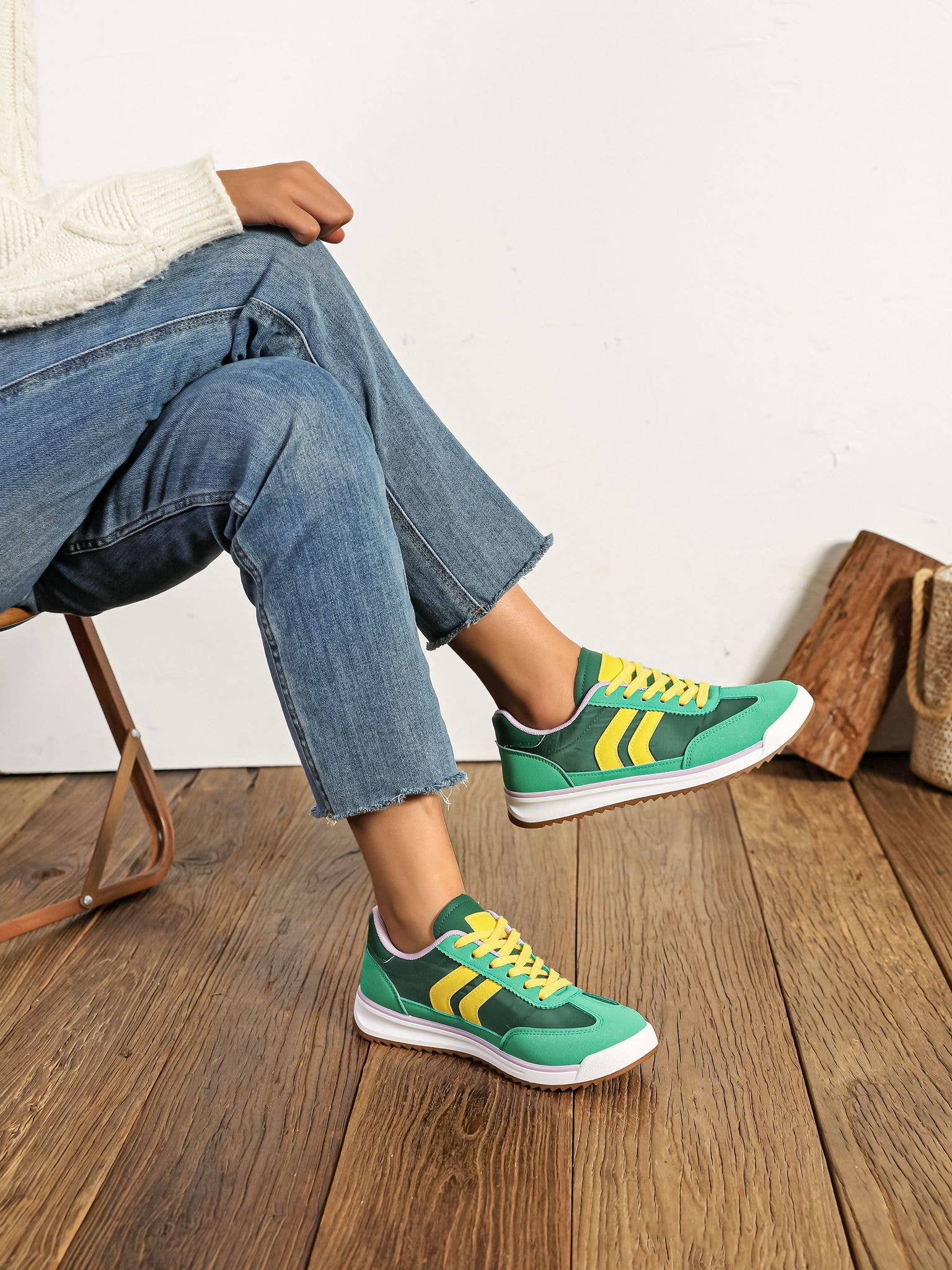 No Doubt Shoes – Großhandel Lifestyle-Sneaker – Damen – DAMEN-SNEAKER MIT FARBKONTRAST UND DOPPELSTREIFEN-SCHNÜRUNG6