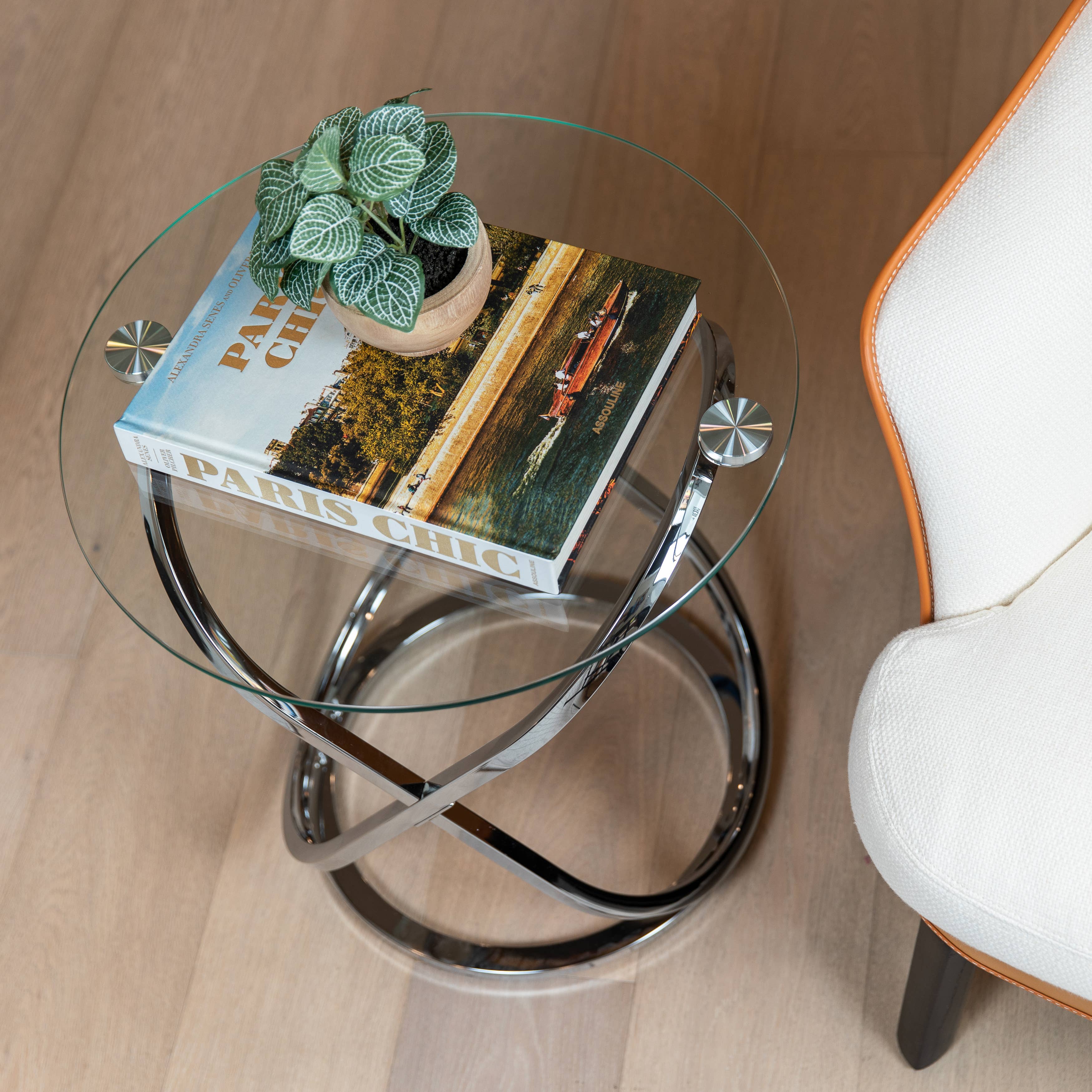 Danya B - Wholesale Side Table - Galaxy Base and Tempered Glass Round End Table20
