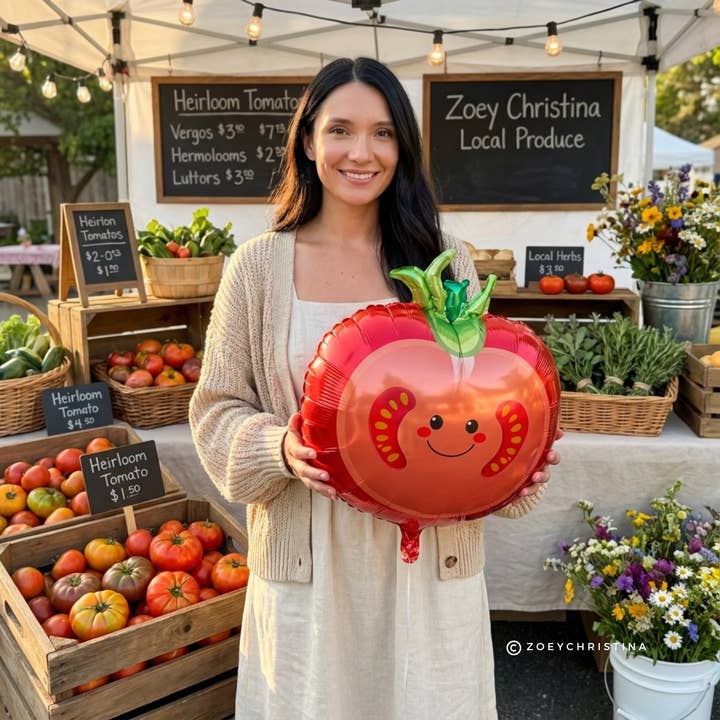 Zoey Christina - Wholesale Balloon - Tomato Foil Balloon – 18" | Farmers Market & Party Décor4