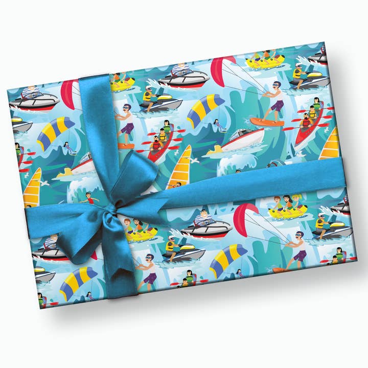 Water Sports Summer Wrapping Paper for wholesale by Stesha Party