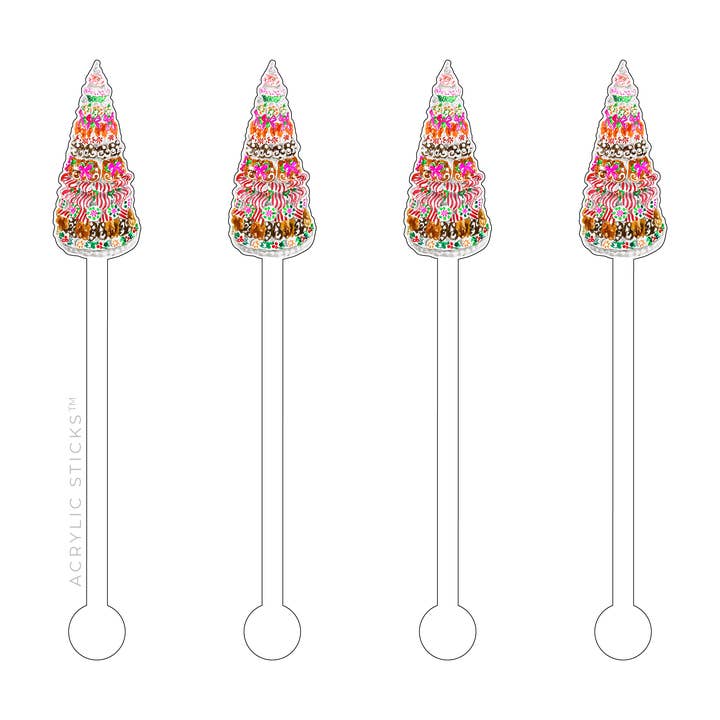COLORFUL CANDY CHRISTMAS TREE ACRYLIC STIR STICKS for wholesale by XO ACRYLICS | ACRYLIC STICKS