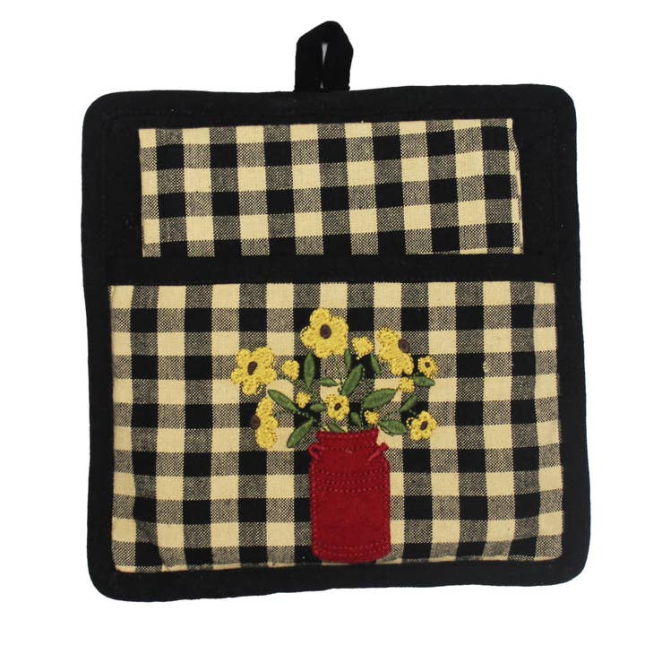 Country Bouquet Pocket Potholder Set for wholesale by Home Collections by Raghu