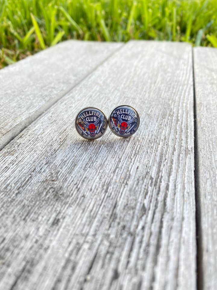 HellfireClub Stranger Things Stud Earrings for wholesale by Made Brite Creations
