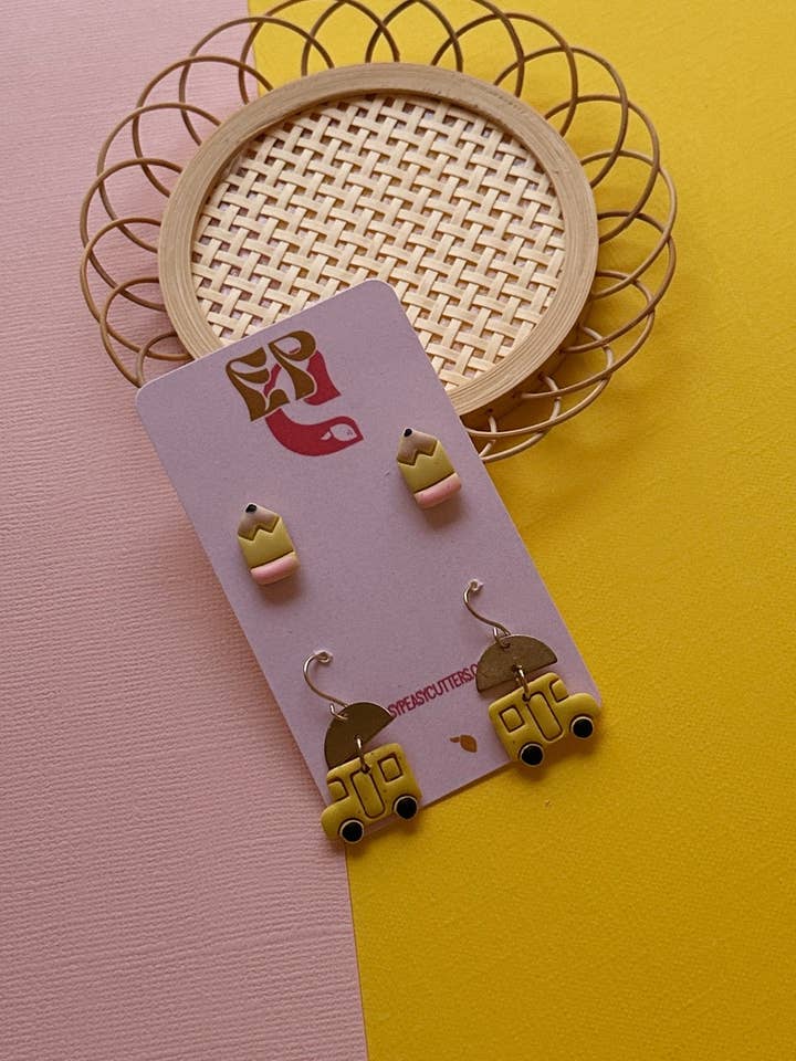Back to School Earring Pack | Polymer Clay Earrings for wholesale by Easy Peasy Cutters